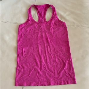 Pink Lululemon racer back dri fit workout tank